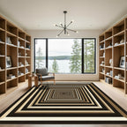 Monochrome Geometric Infinite Square Tunnel Rug