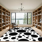 Bold Monochrome Polka Dot Modern Rug