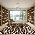 Retro Earthy Diamond Layered Rug