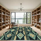 Tribal Geometric Diamond Pattern Rug