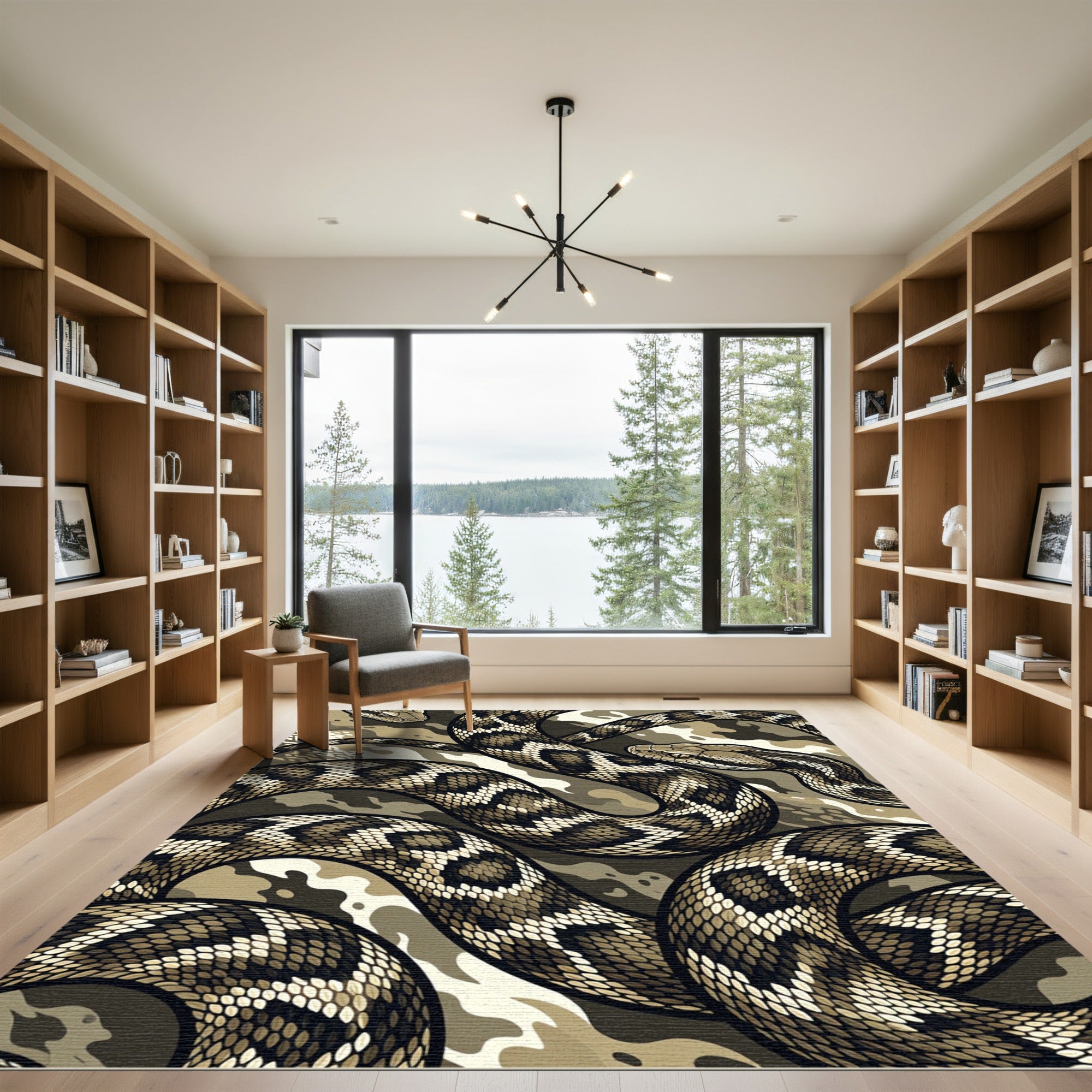 Camo Serpentine Reptile Landscape Rug