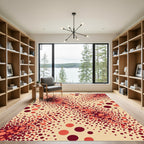 Crimson Scattered Dot Gradient Rug