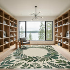 Verdant Forest Green Leafy Garland Rug