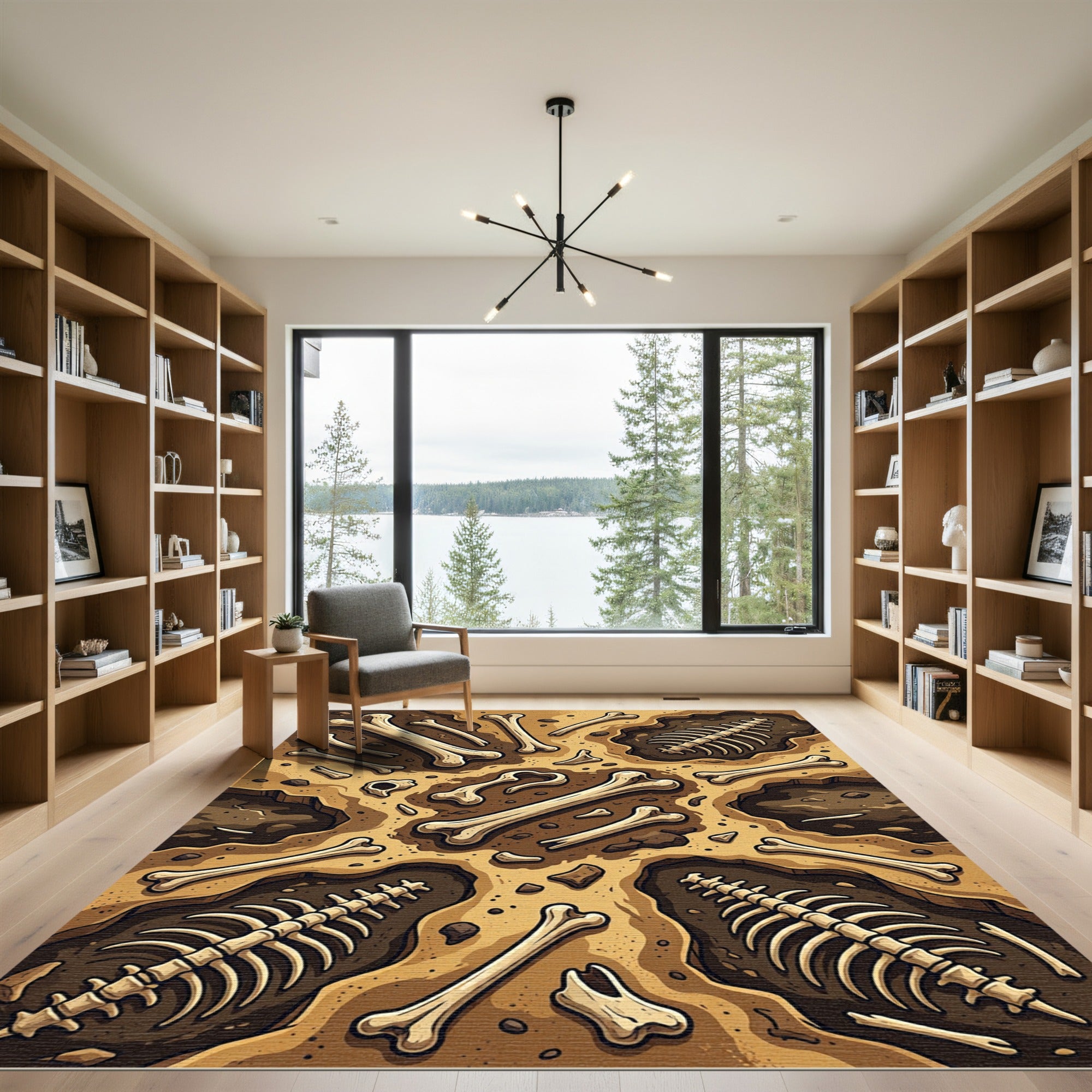 Paleo Bone Fossil Earthy Excavation Rug