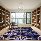 Art Deco Purple Golden Fountain Cascade Rug