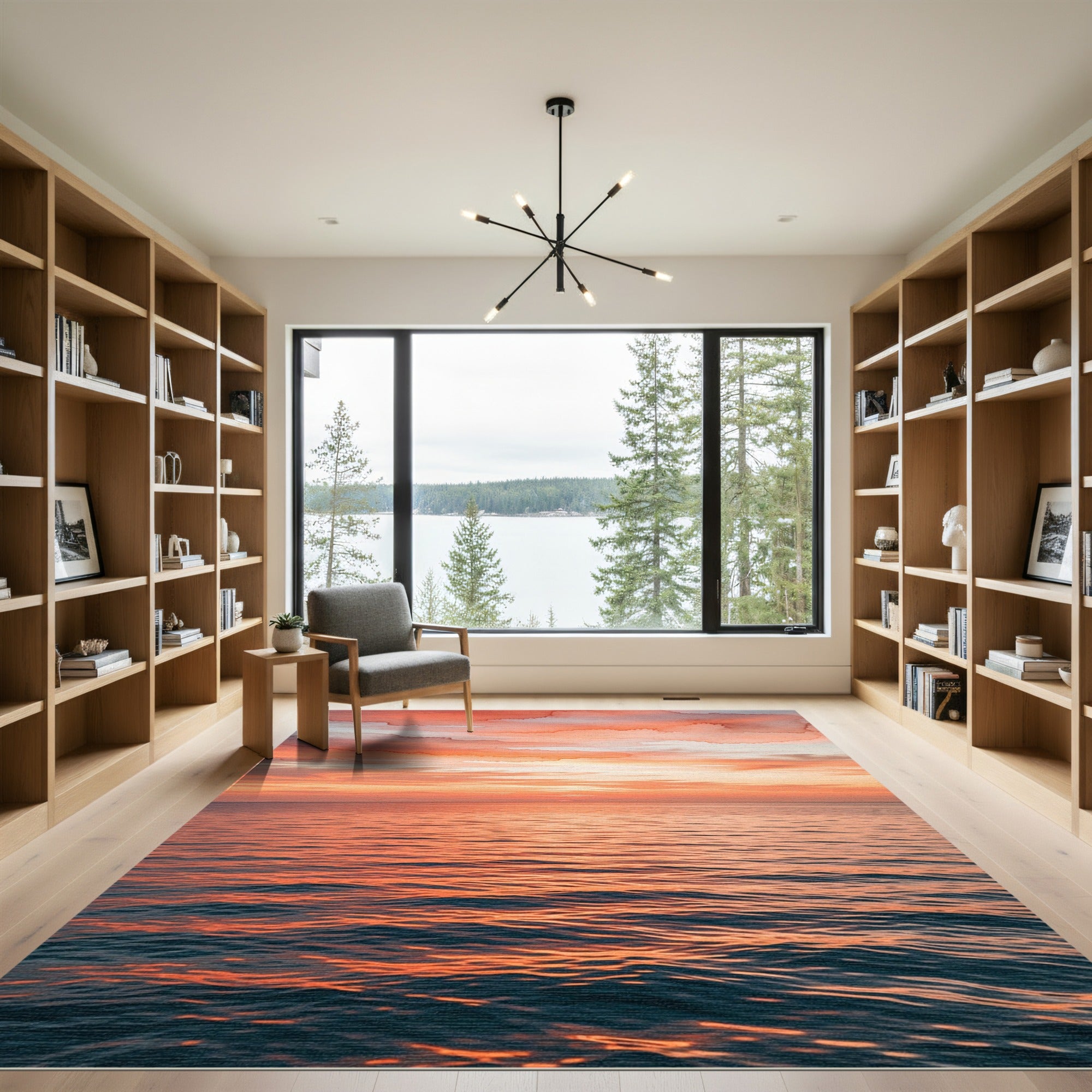 Ethereal Sunset Gradient Abstract Seascape Rug