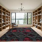 Gothic Crimson Palm Archway Rug