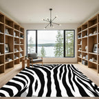 Bold Monochrome Zebra Lines Area Rug
