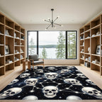 Gothic Celestial Skull Constellation Art Rug