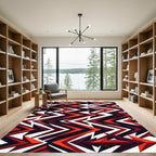 Crimson Sharp Arrow Geometric Rug