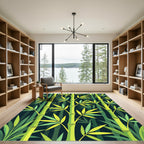 Lush Green Tropical Bamboo Forest Rug