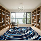 Modern Navy and Silver Infinity Twist Rug