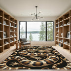Golden Serpents Entwined Earthy Scales Rug