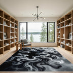 Mystic Raven Swirl Smoke Art Print Rug