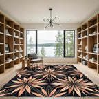 Blush Peach Art Deco Starburst Rug