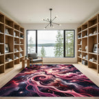 Cosmic Pink Nebula Swirl Rug