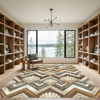Seashell Chevron Neutral Earth Tone Area Rug