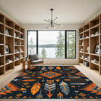 Tribal Geometric Arrow Feather Rug