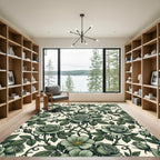 Vintage Sage Rose Botanical Garden Rug