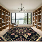 Tribal Geometric Figures Cream Coral Rug