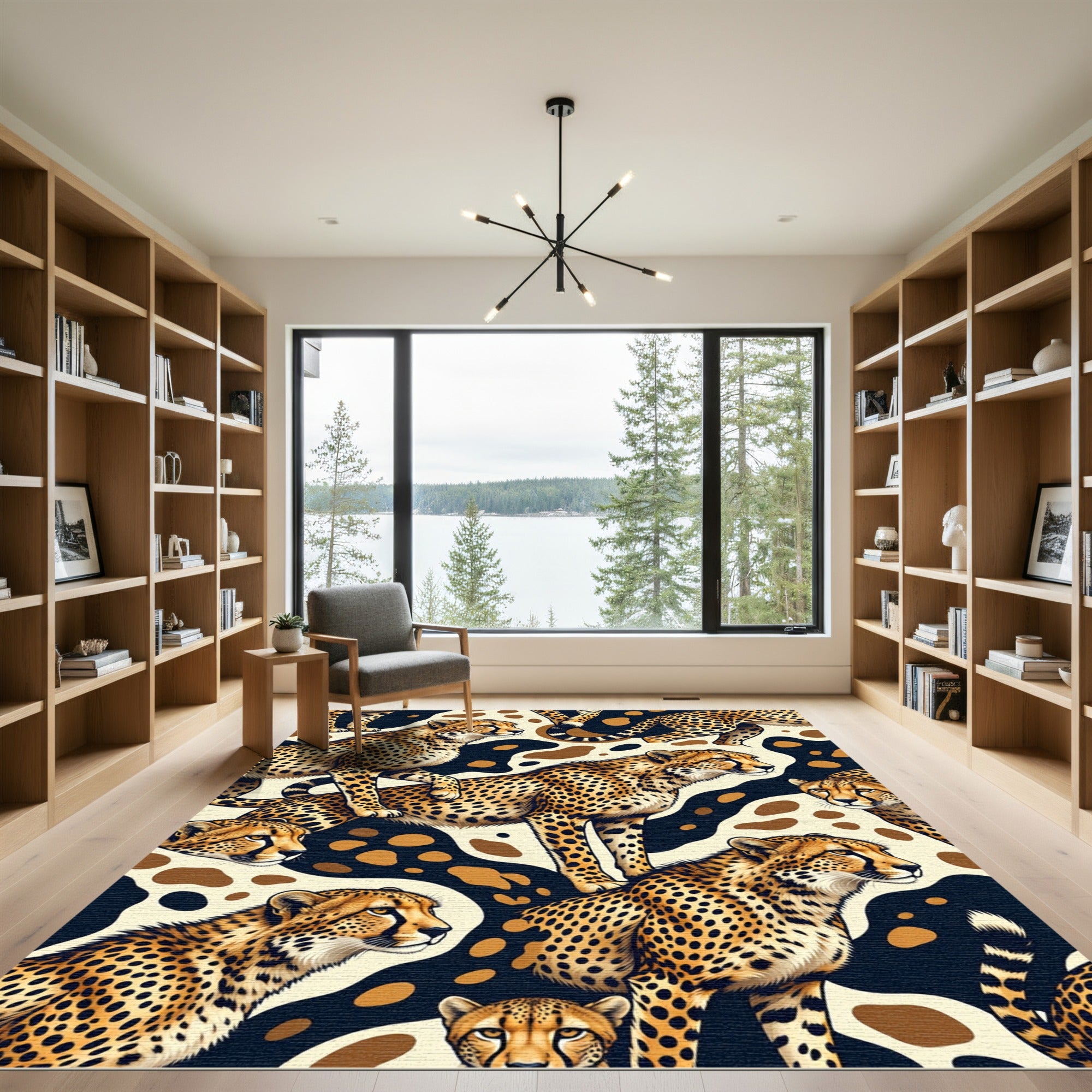 Wild African Cheetah Spotted Animal Skin Rug