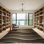 Pristine Gold Wavy Bar Rug