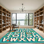 Whimsical Alphabet Garden with Animals Rug