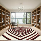 Crimson Infinite Heart Optical Illusion Rug