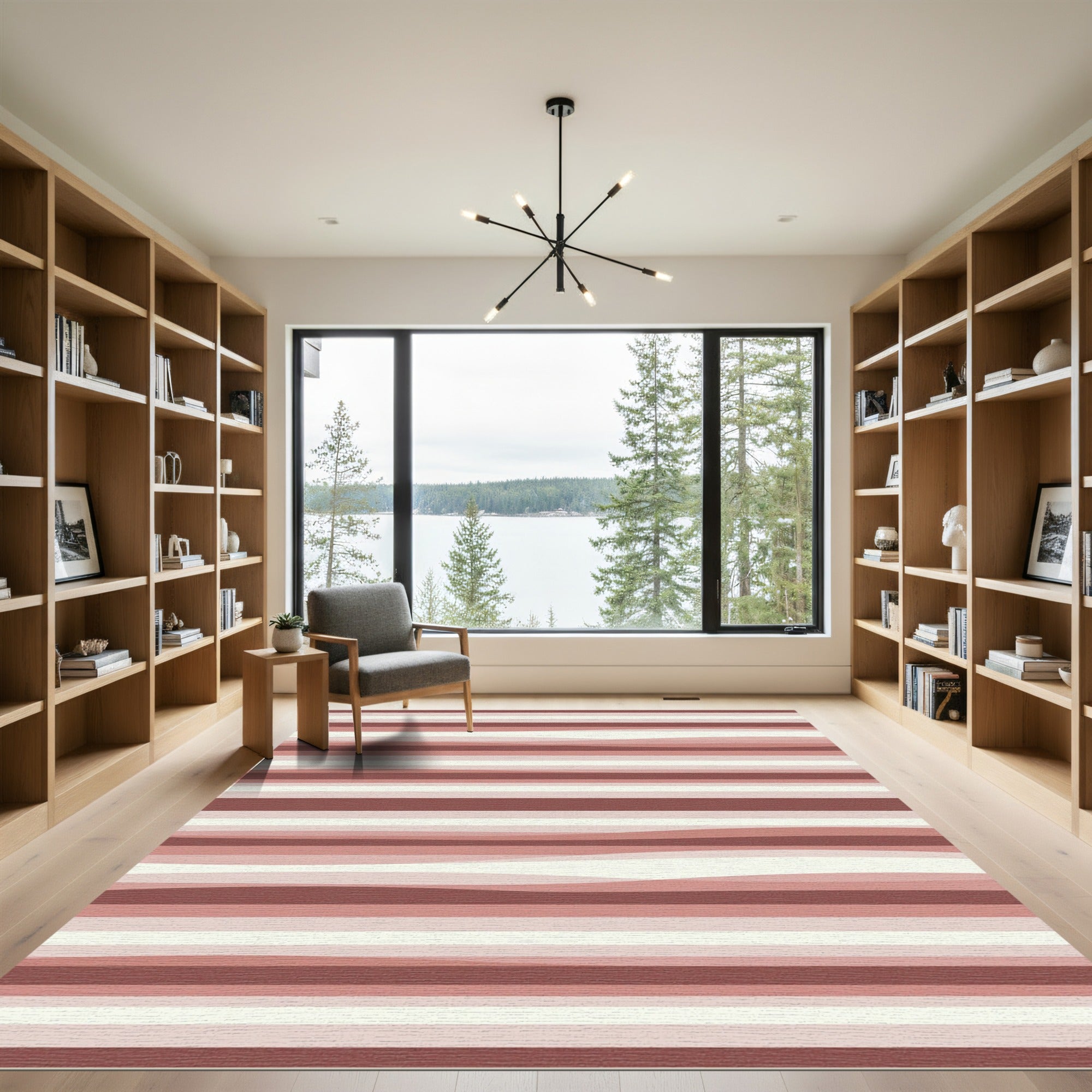 Terracotta Layered Gradient Stripes Rug