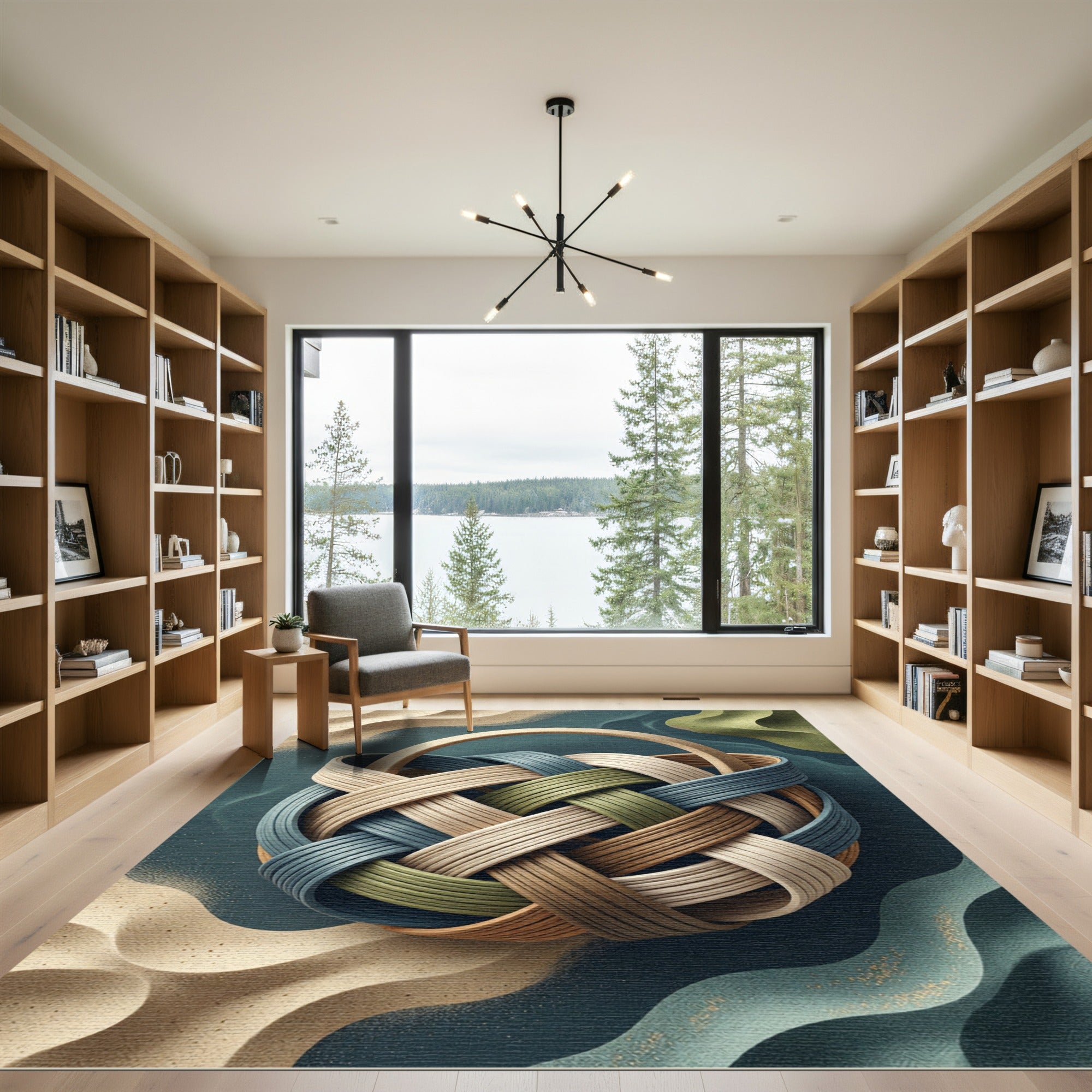 Woven Multi-Color Abstract Interlocking Sphere Rug