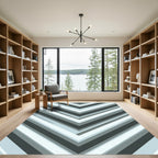Gray Chevron Stripes Modern Geometric Rug