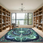 Cosmic Celestial Moon Star Compass Rug