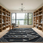 Tribal Gray Arrow Geometric Layout Rug