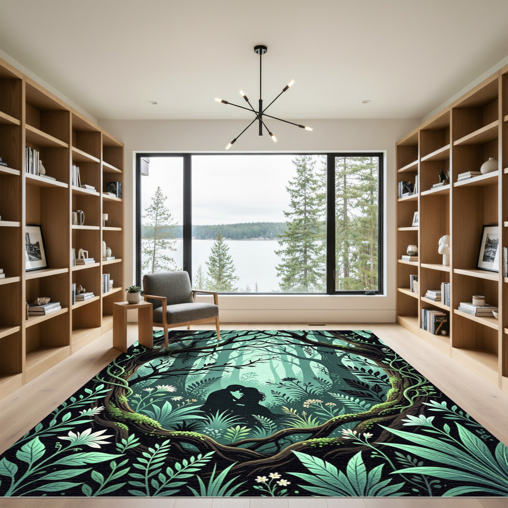 Enchanted Romantic Silhouette Forest Rug