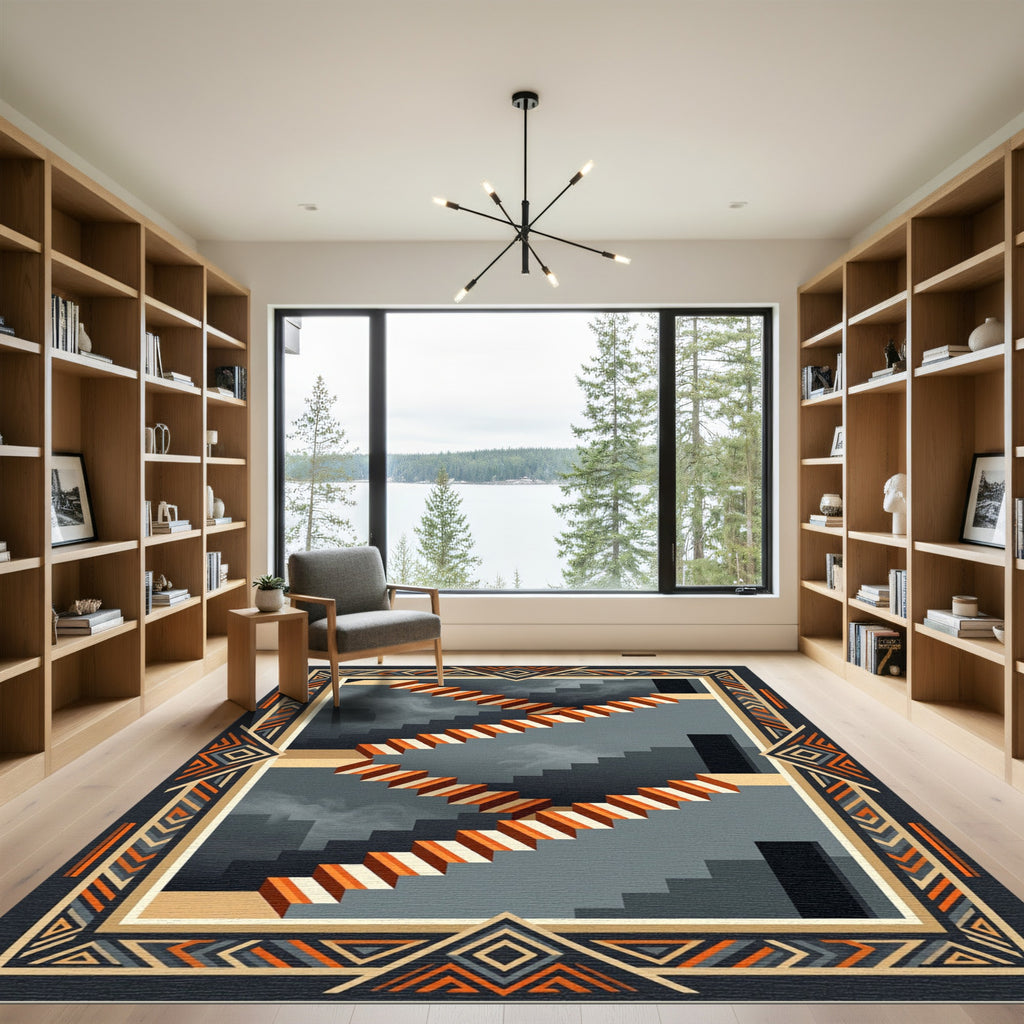 Abstract Staircase Geometric Illusion Rug