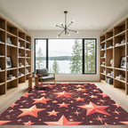 Coral Stars Sparkle Night Sky Rug