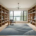 Modern Monochromatic Gray Linear Wave Rug
