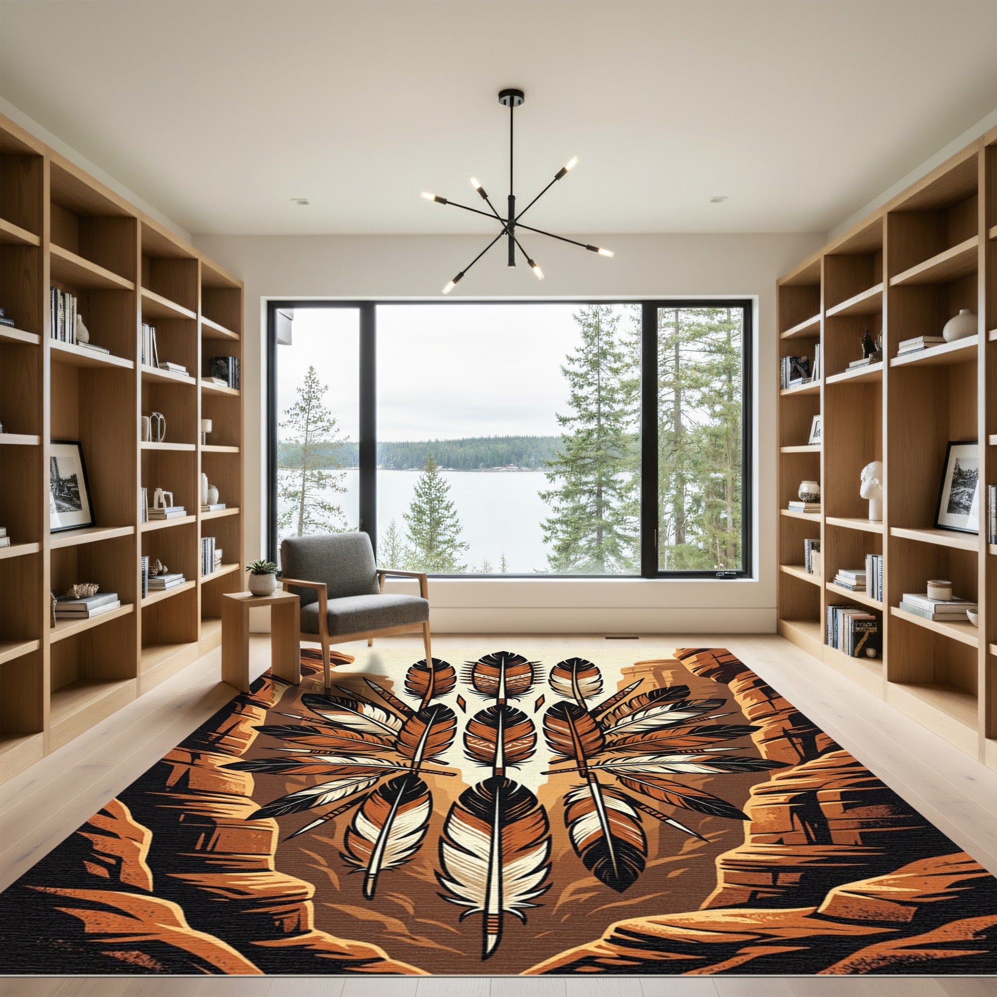 Earthy Southwestern Feather Canyon Rug