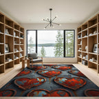 Rusty Red Heart Texture Composition Rug
