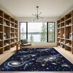Cosmic World Galaxy Map Rug
