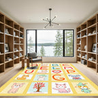 Alphabet Animal Heart Tree Characters Rug