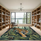 Vivid Tiger Orange Jungle Surroundings Rug