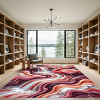 Coral Flamingo Waterfall Swirl Rug