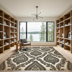 Antique Beige Paisley Floral Rug