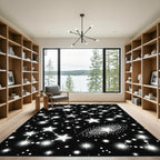 Cosmic White Stars Galaxy Sparkle Rug