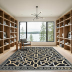 Interlocking Golden Geometric Arch Rug