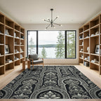 Intricate Silver Arch Floral Damask Rug