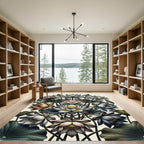 Elegant Lotus Blossom Garden Arrangement Rug