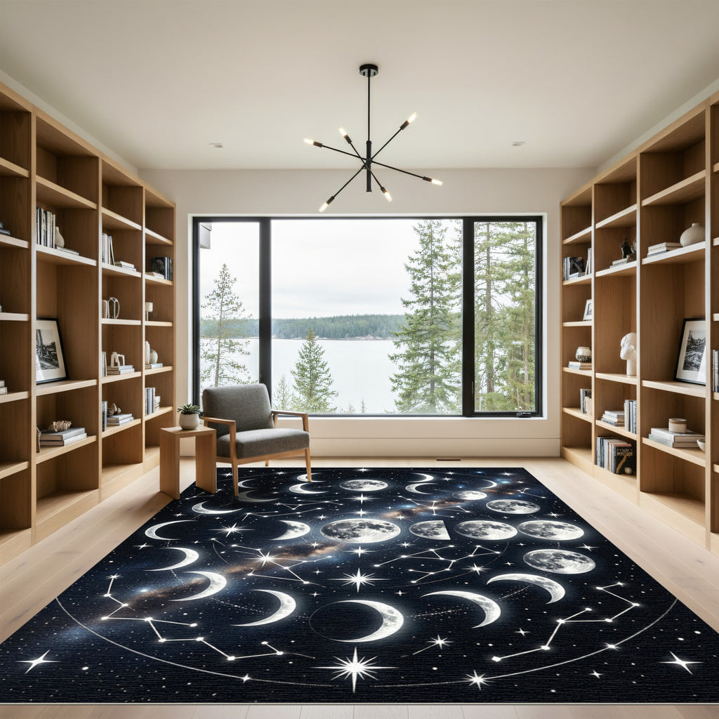 Celestial Moon Phases Constellation Rug
