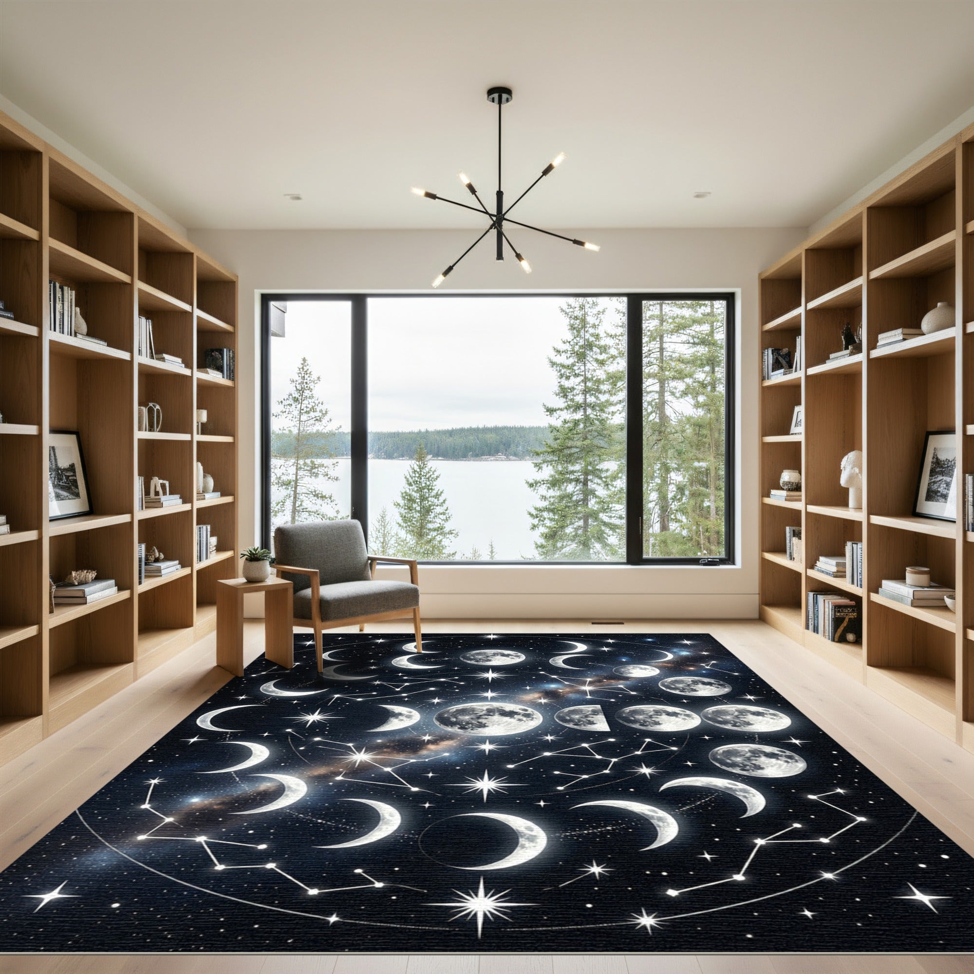 Celestial Moon Phases Constellation Rug